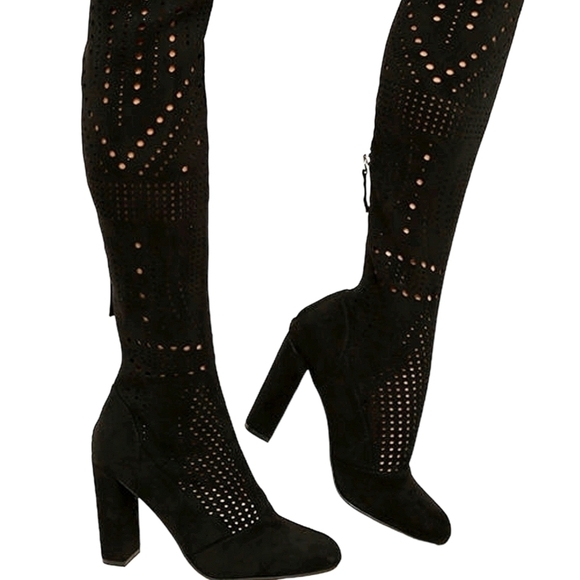 Steve MaddenWomens Steve Madden Eden Perforated Over-The-Knee Boots Sz 8M - Picture 2 of 9